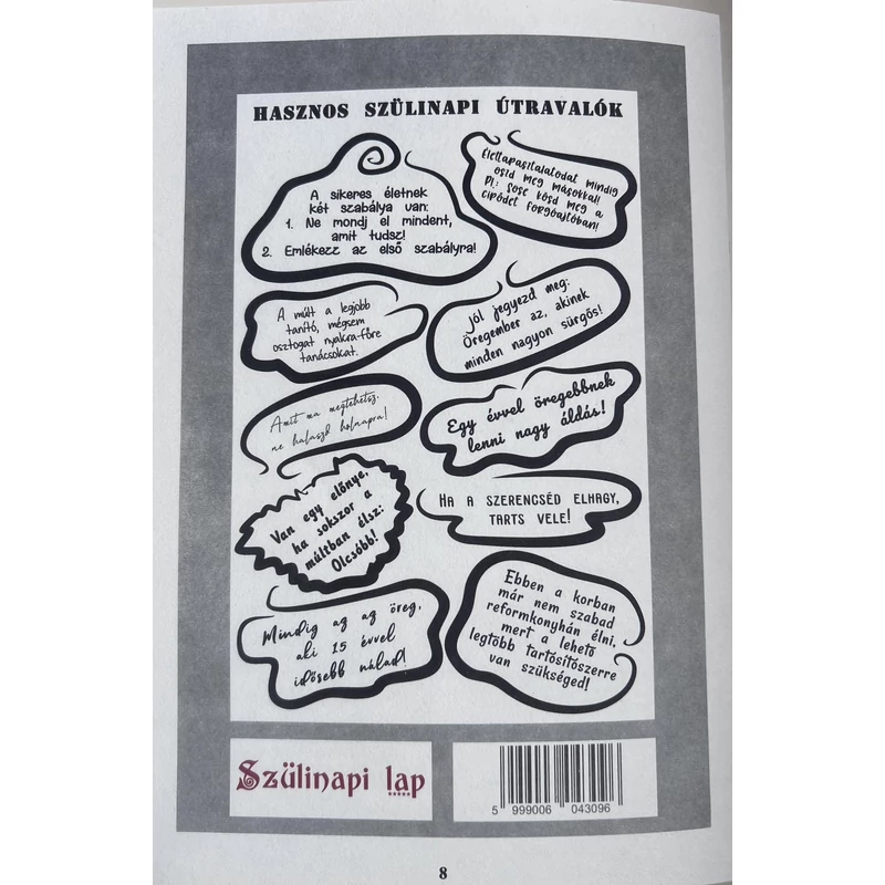 Újság - Szülinapi lap számozható színes