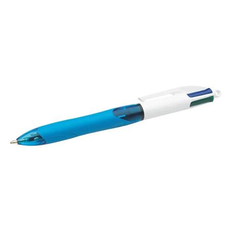 Golyóstoll, 0,32 mm, nyomógombos, négyszínű, BIC "4 Colours Grip Original"