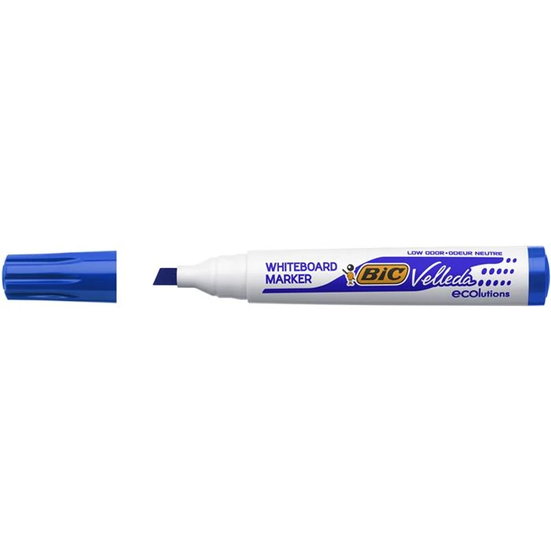 Flipchart- és táblamarker, 1,1-5,6 mm, vágott, BIC "Velleda ecolutions", kék