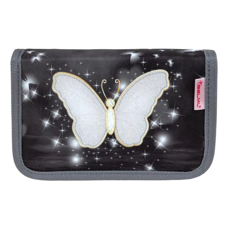 Tolltartó, klapnis, cipzáras, BELMIL "Amazing Butterfly", fekete, pillangó