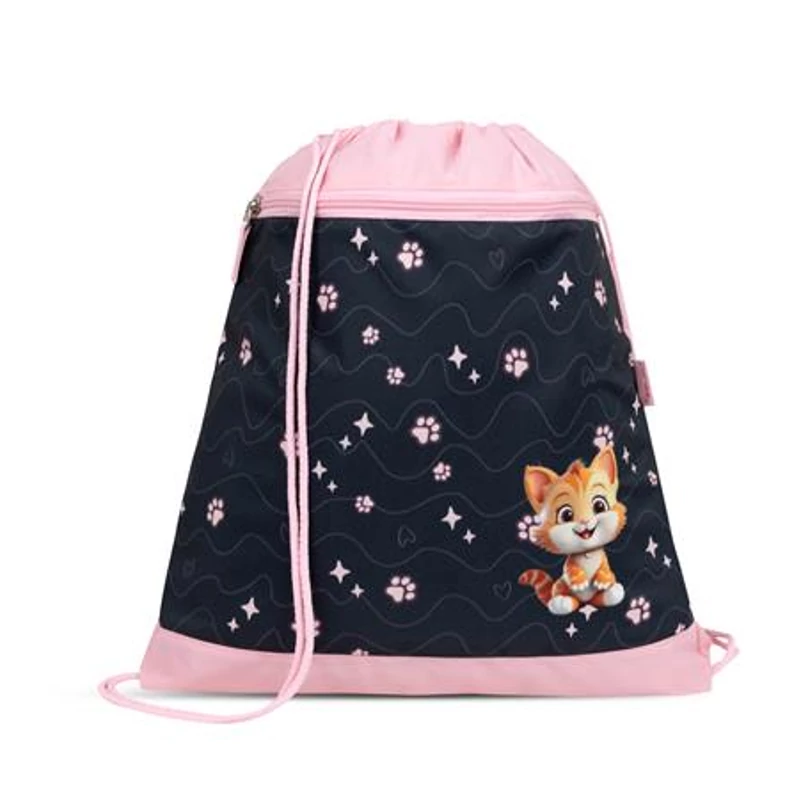 Tornazsák, BELMIL "Cute Kitten", fekete-rózsaszín, cica