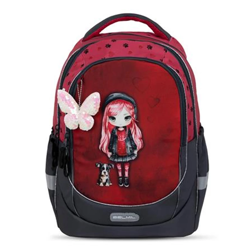 Iskolatáska, cipzáras, BELMIL "Leisure Plus Ladybug Girl", katicalány