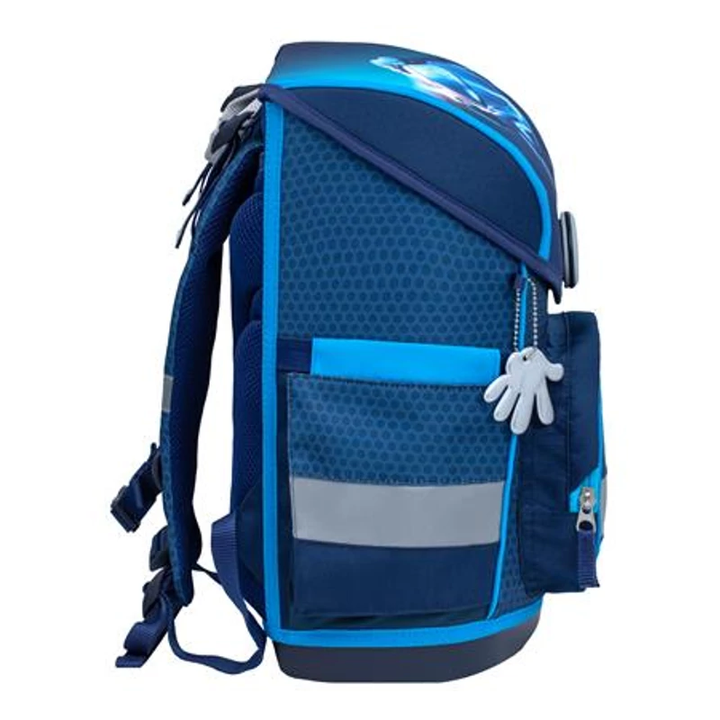 Iskolatáska, mágneszárral, BELMIL "Compact Racing Blue Neon", versenyautó