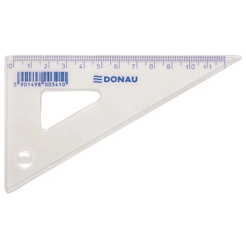 Háromszög vonalzó, műanyag, 60°, 12 cm, DONAU