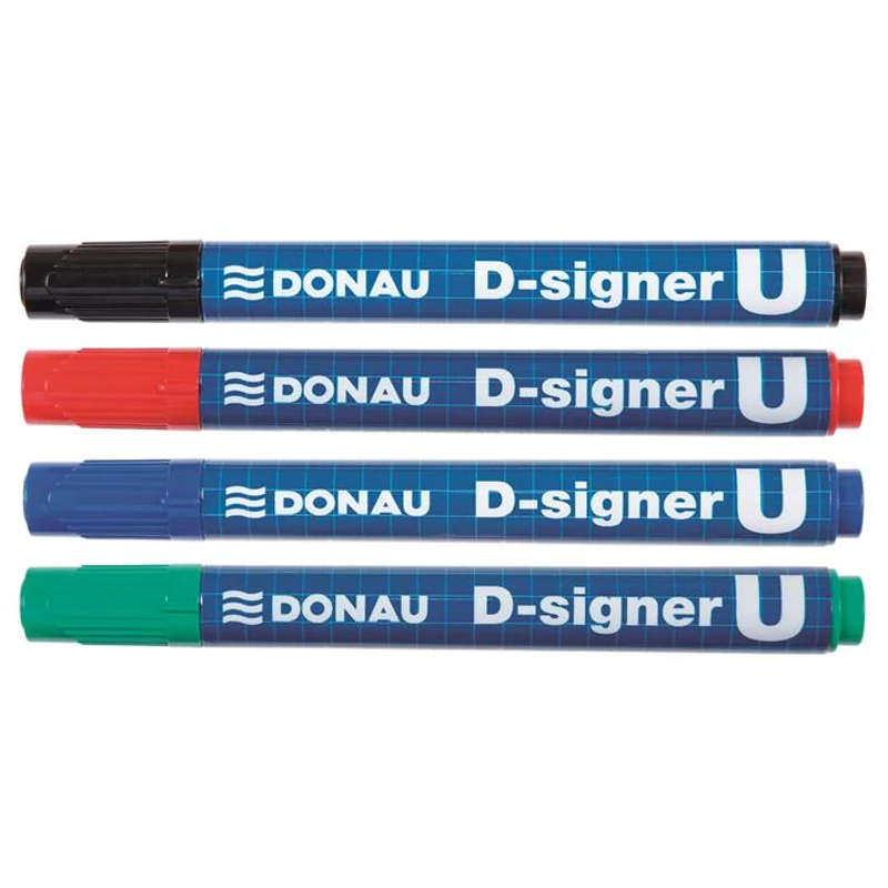Alkoholos marker, 2-4 mm, kúpos, DONAU "D-signer U", piros