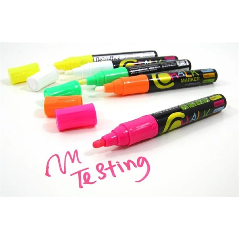 Krétamarker, 2,5 mm, 1 db / bliszter, FLEXOFFICE "Chalkmarker", fehér