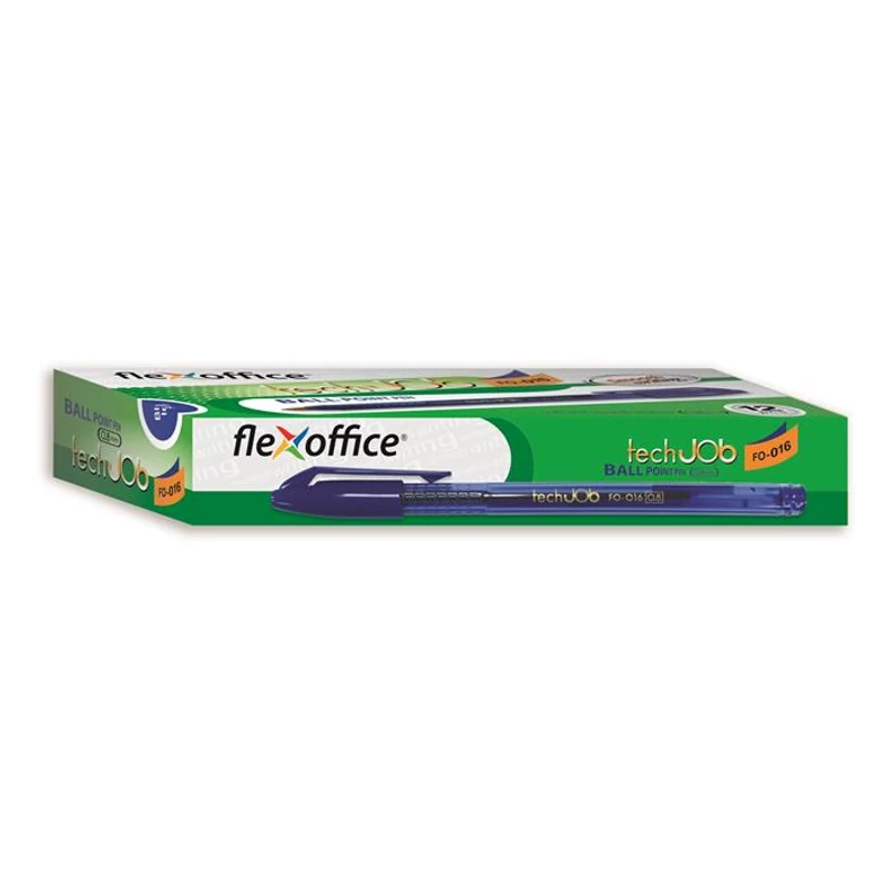 Golyóstoll, 0,4 mm, kupakos, FLEXOFFICE "TechJob", piros