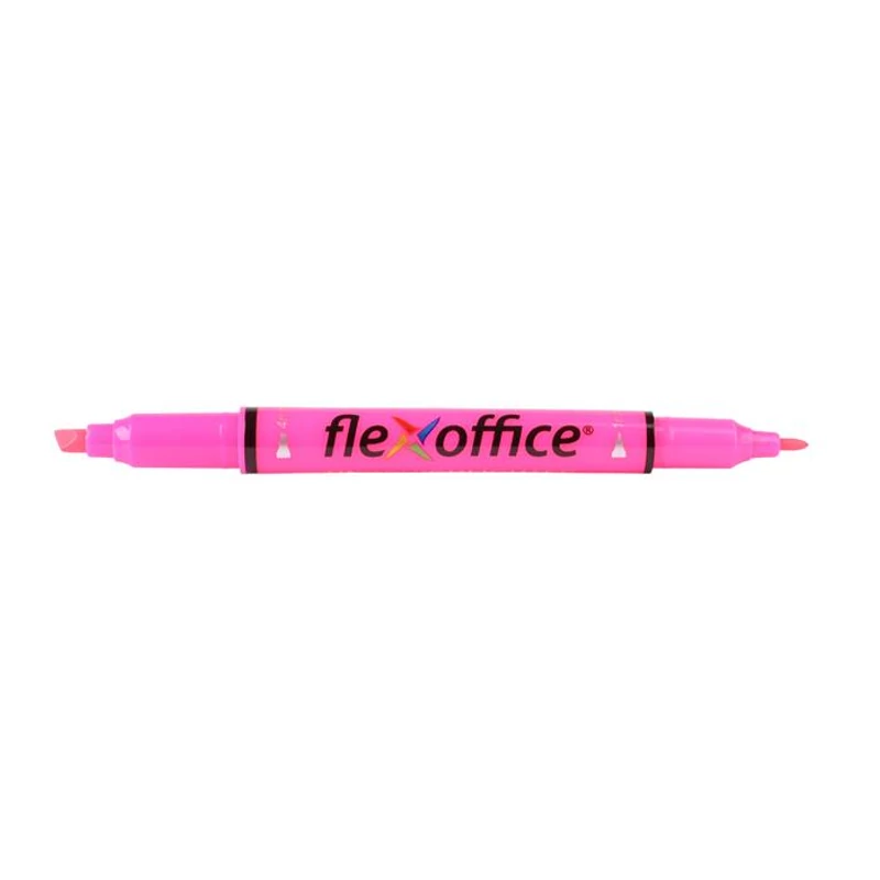 Szövegkiemelő, 1,0 / 4,0 mm, kétvégű, FLEXOFFICE "HL01", rózsaszín
