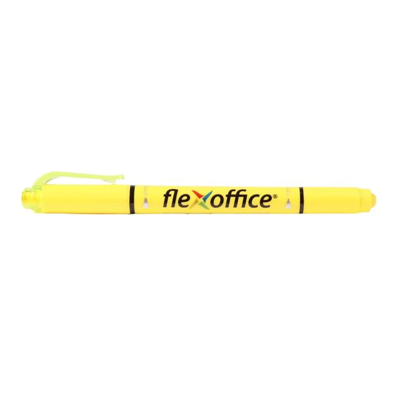 Szövegkiemelő, 1,0 / 4,0 mm, kétvégű, FLEXOFFICE "HL01", sárga,Szövegkiemelő, 1,0 / 4,0 mm, kétvégű, FLEXOFFICE "HL01", sárga