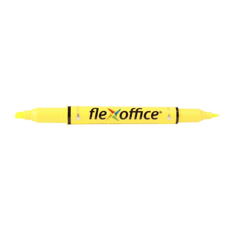 Szövegkiemelő, 1,0 / 4,0 mm, kétvégű, FLEXOFFICE "HL01", sárga