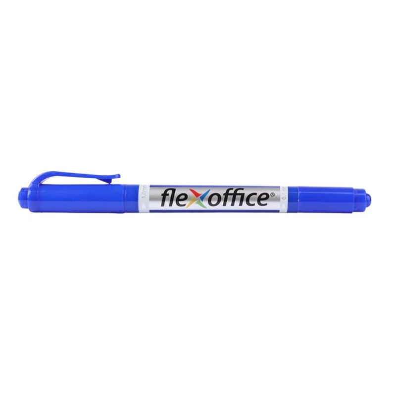 Alkoholos marker, 0,4 / 1,0 mm, kúpos, kétvégű, FLEXOFFICE "PM01", kék