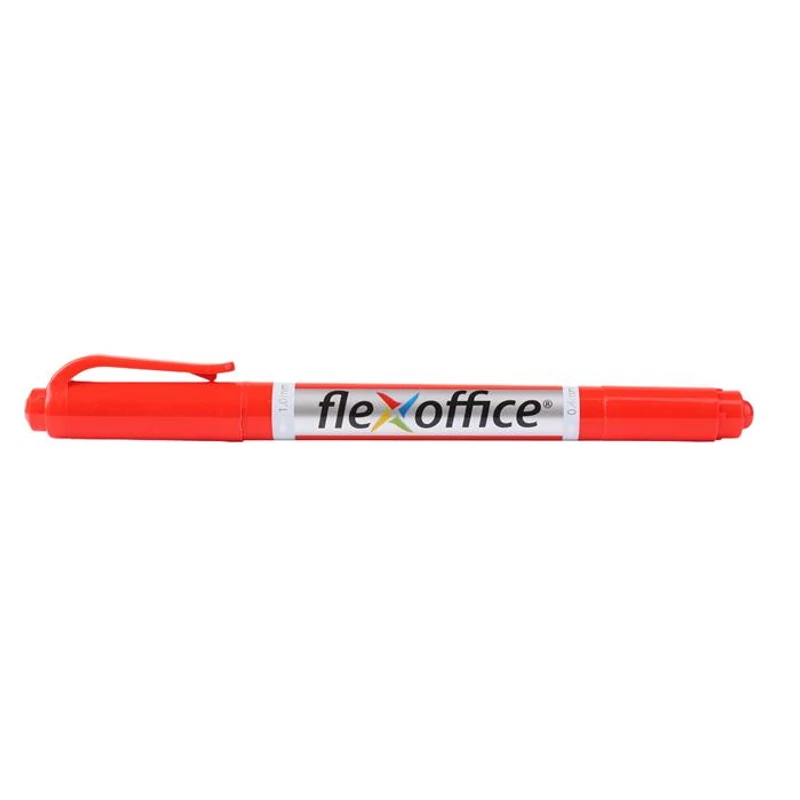 Alkoholos marker, 0,4 / 1,0 mm, kúpos, kétvégű, FLEXOFFICE "PM01", piros