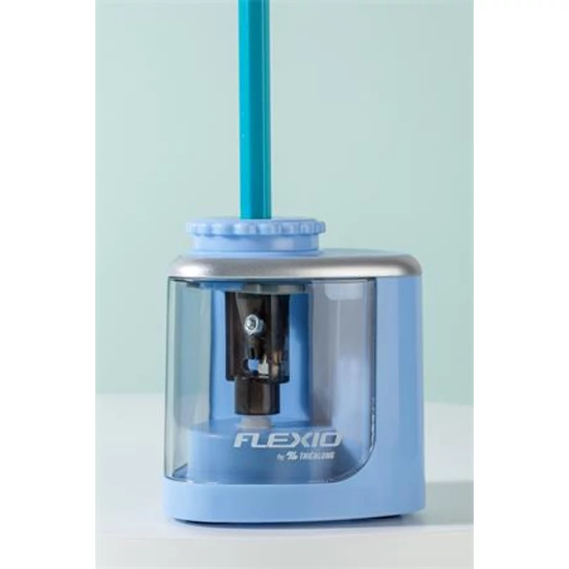 Hegyező, elemes, asztali, FLEXOFFICE "Flexio", kék