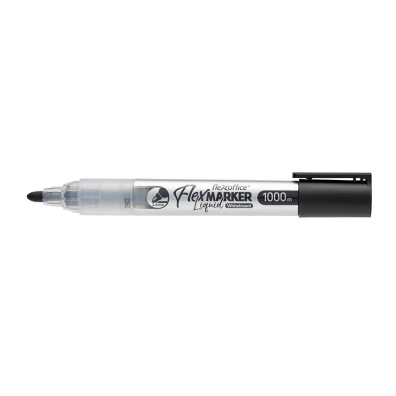 Táblamarker, 2,5 mm, kúpos, FLEXOFFICE "WB016", fekete