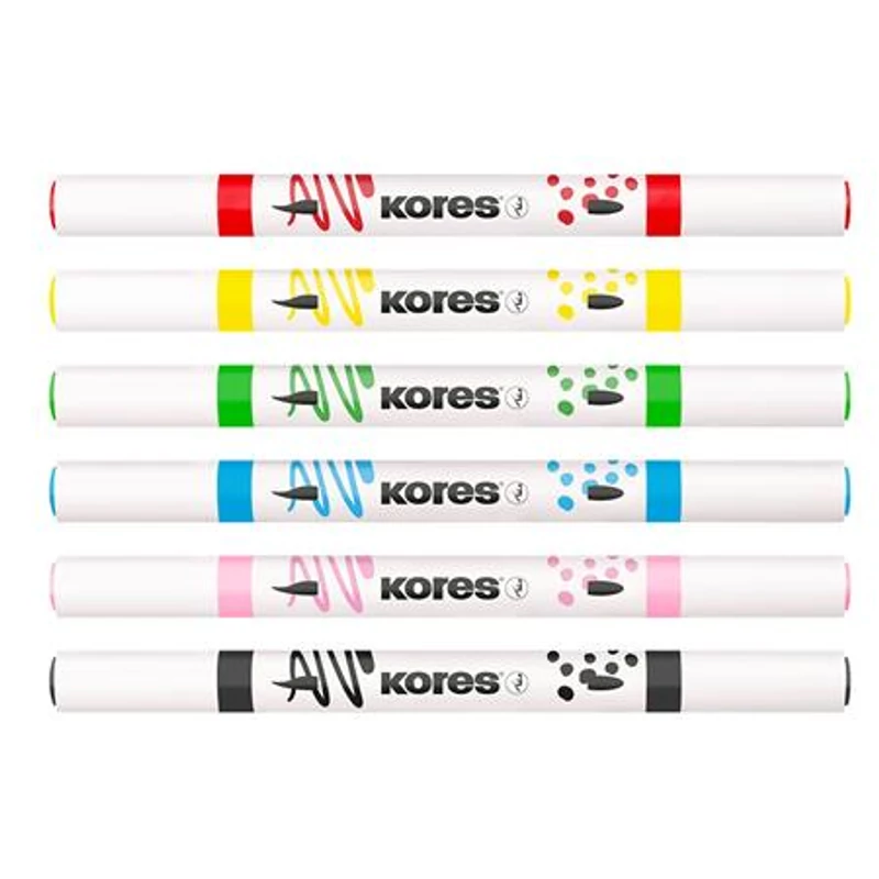 Dekormarker készlet, akril, 1-2 mm, kétvégű, KORES " K-Kreative", 6 különböző szín,Dekormarker készlet, akril, 1-2 mm, kétvégű, KORES " K-Kreative", 6 különböző szín,Dekormarker készlet, akril, 1-2 mm, kétvégű, KORES " K-Kreative", 6 különböző szín,Dekormarker készlet, akril, 1-2 mm, kétvégű, KORES " K-Kreative", 6 különböző szín