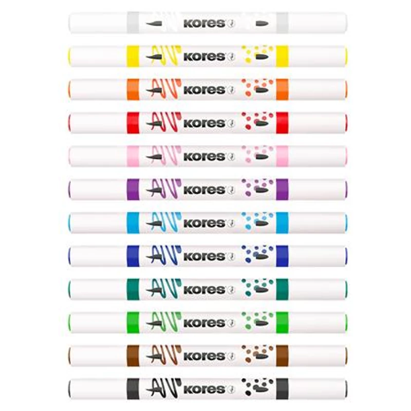 Dekormarker készlet, akril, 1-2 mm, kétvégű, KORES " K-Kreative", 12 különböző szín,Dekormarker készlet, akril, 1-2 mm, kétvégű, KORES " K-Kreative", 12 különböző szín,Dekormarker készlet, akril, 1-2 mm, kétvégű, KORES " K-Kreative", 12 különböző szín,Dekormarker készlet, akril, 1-2 mm, kétvégű, KORES " K-Kreative", 12 különböző szín