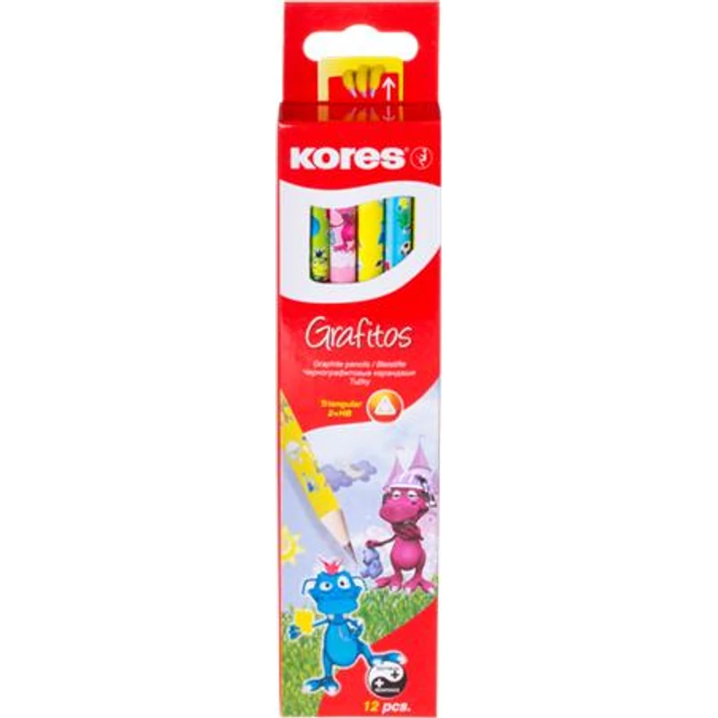 Grafitceruza, HB, háromszögletű, KORES, sárkányos