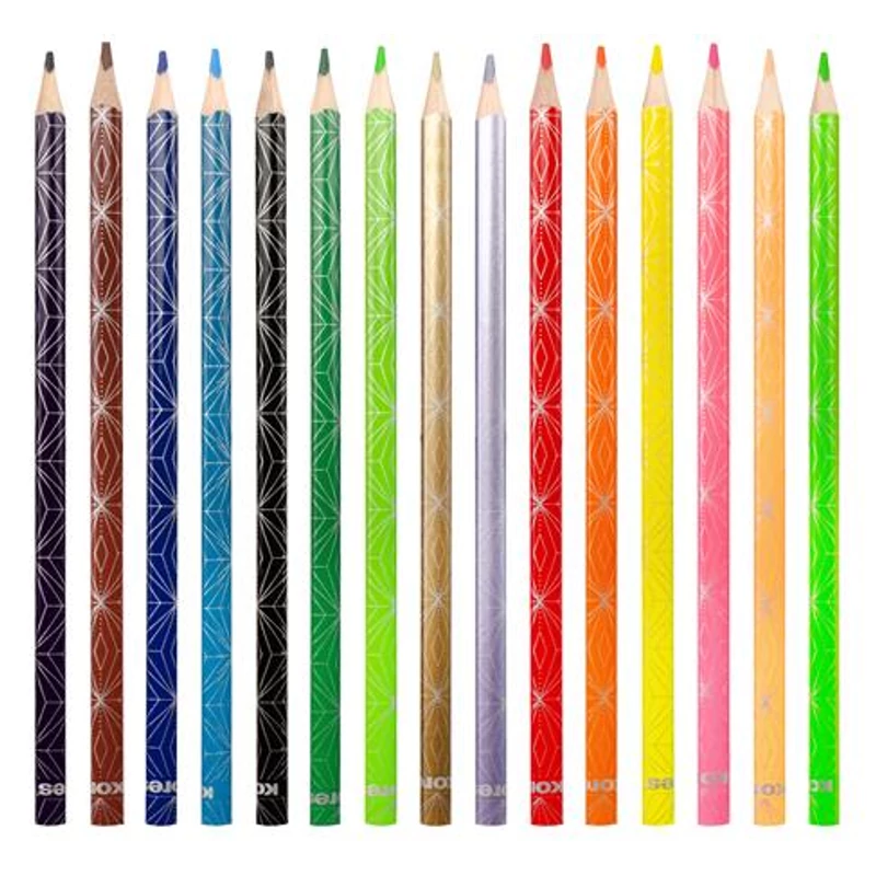 Színes ceruza készlet, háromszögletű, KORES "Kolores Style", 15 különböző szín,Színes ceruza készlet, háromszögletű, KORES "Kolores Style", 15 különböző szín,Színes ceruza készlet, háromszögletű, KORES "Kolores Style", 15 különböző szín
