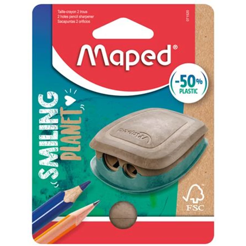 Hegyező, kétlyukú, tartályos, műanyag, FSC, MAPED "Smiling Planet",Hegyező, kétlyukú, tartályos, műanyag, FSC, MAPED "Smiling Planet",Hegyező, kétlyukú, tartályos, műanyag, FSC, MAPED "Smiling Planet"