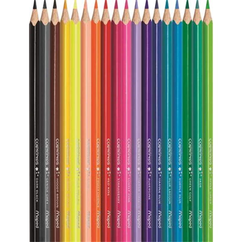 Színes ceruza készlet, háromszögletű, MAPED "Color`Peps Star", 18 különböző szín