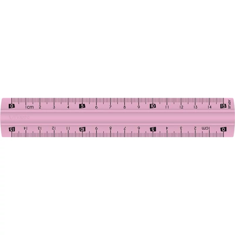 Vonalzó, műanyag, törhetetlen, 15 cm, MAPED „Study Unbreakable”, vegyes színek