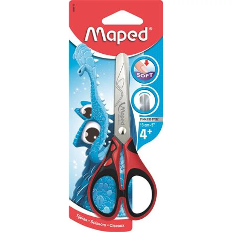 Olló, iskolai, 13 cm, MAPED „Essentials Soft”