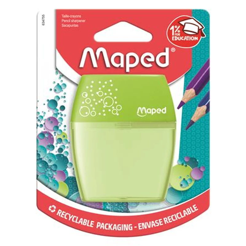 Hegyező, kétlyukú, tartályos, MAPED „Shaker”, vegyes színek