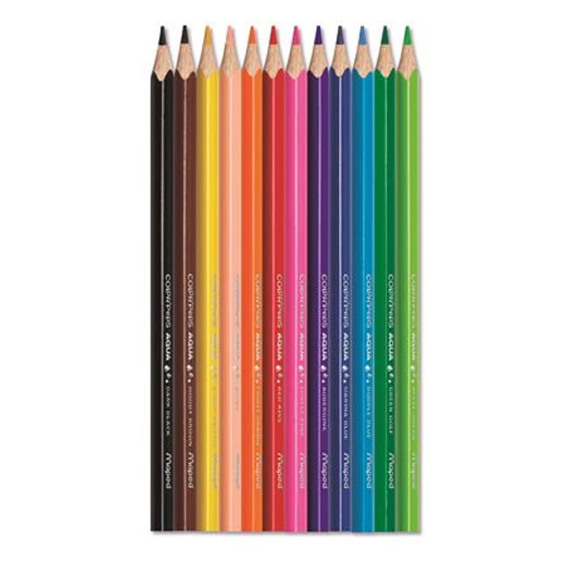 Akvarell ceruza készlet, háromszögletű, ecsettel, MAPED "Color`Peps", 12 különböző szín,Akvarell ceruza készlet, háromszögletű, ecsettel, MAPED "Color`Peps", 12 különböző szín,Akvarell ceruza készlet, háromszögletű, ecsettel, MAPED "Color`Peps", 12 különböző szín