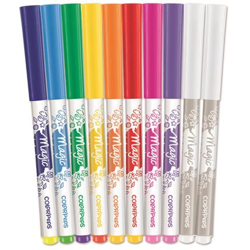 Filctoll készlet, 3,6 mm, MAPED „Color`Peps Magic”, 8 + 2 különböző szín