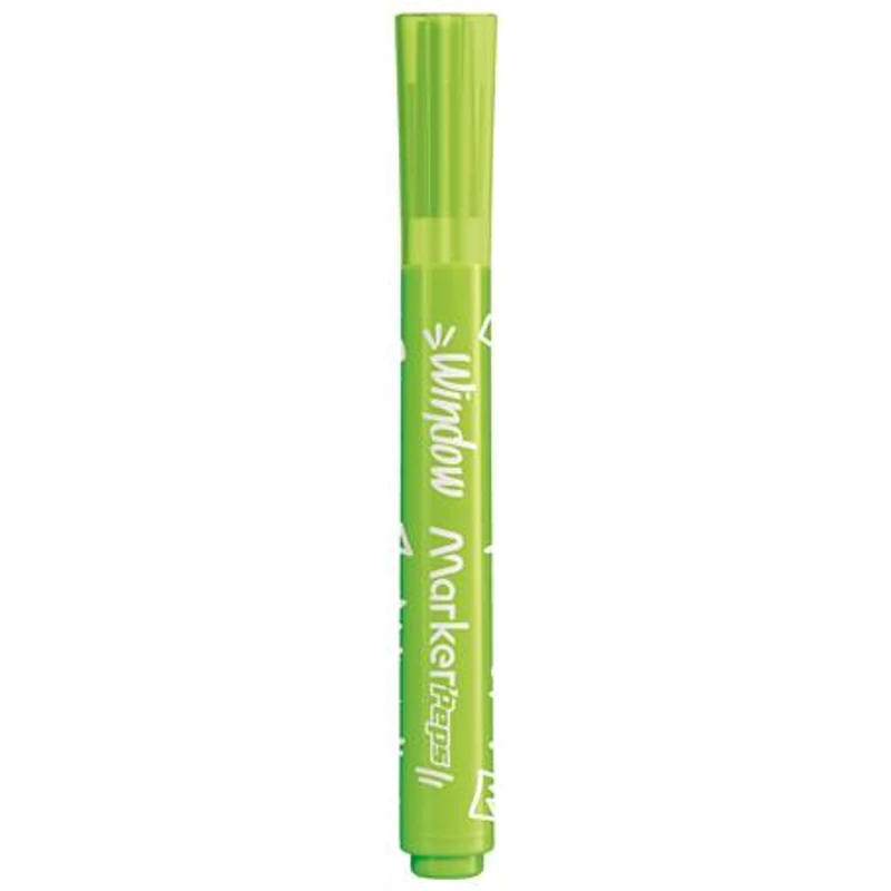 Ablakfilc készlet, vastag, törlőkendővel, 5 mm, MAPED "Marker`Peps", 6 különböző szín