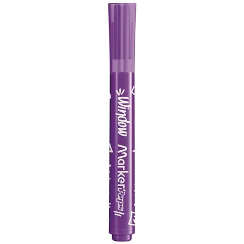 Ablakfilc készlet, vastag, törlőkendővel, 5 mm, MAPED "Marker`Peps", 6 különböző szín