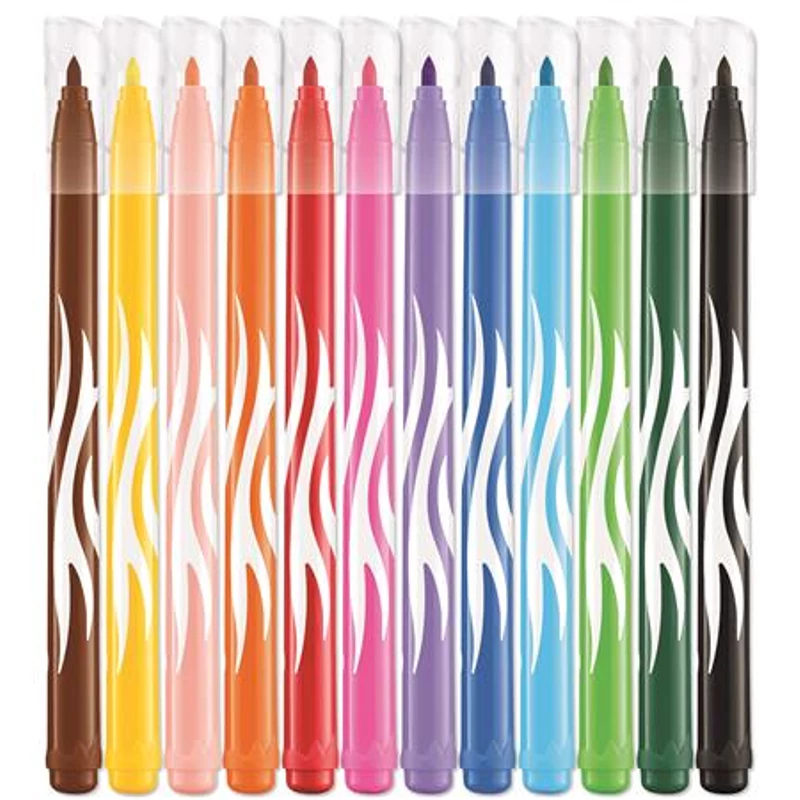 Filctoll készlet, 2,8 mm, kimosható, MAPED "Color`Peps Jungle", 12 különböző szín