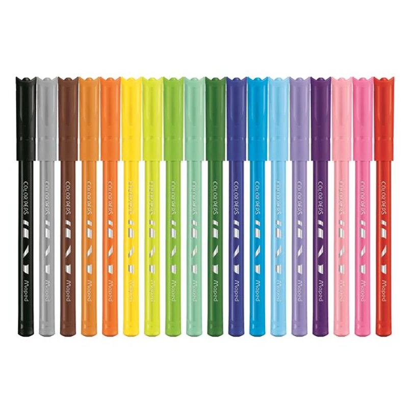 Filctoll készlet, 2 mm, kimosható, MAPED "Color`Peps Ocean", 18 különböző szín
