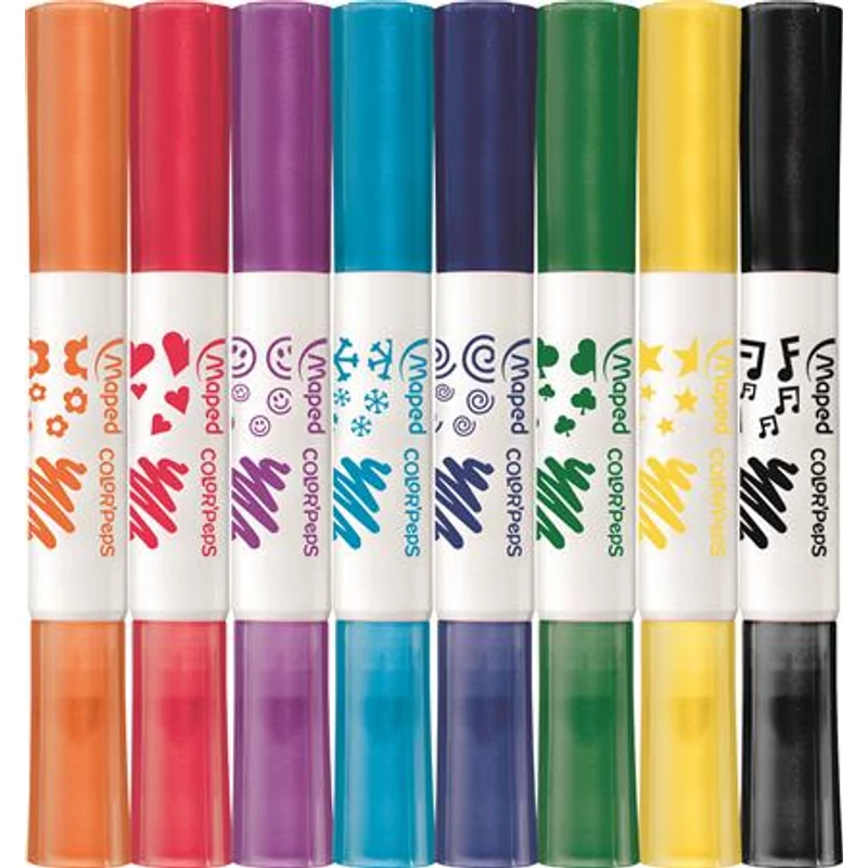 Filctoll készlet, 7,5 mm, kétvégű, MAPED "Color`Peps Duo Stamp" 8 különböző szín és minta,Filctoll készlet, 7,5 mm, kétvégű, MAPED "Color`Peps Duo Stamp" 8 különböző szín és minta,Filctoll készlet, 7,5 mm, kétvégű, MAPED "Color`Peps Duo Stamp" 8 különböző szín és minta