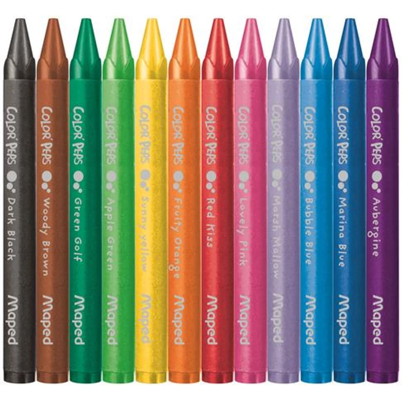 Zsírkréta, MAPED "Color`Peps Wax", 12 különböző szín