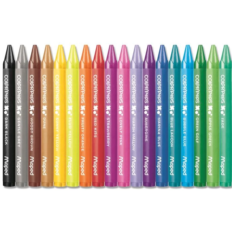 Zsírkréta, MAPED "Color`Peps Wax", 18 különböző szín,Zsírkréta, MAPED "Color`Peps Wax", 18 különböző szín
