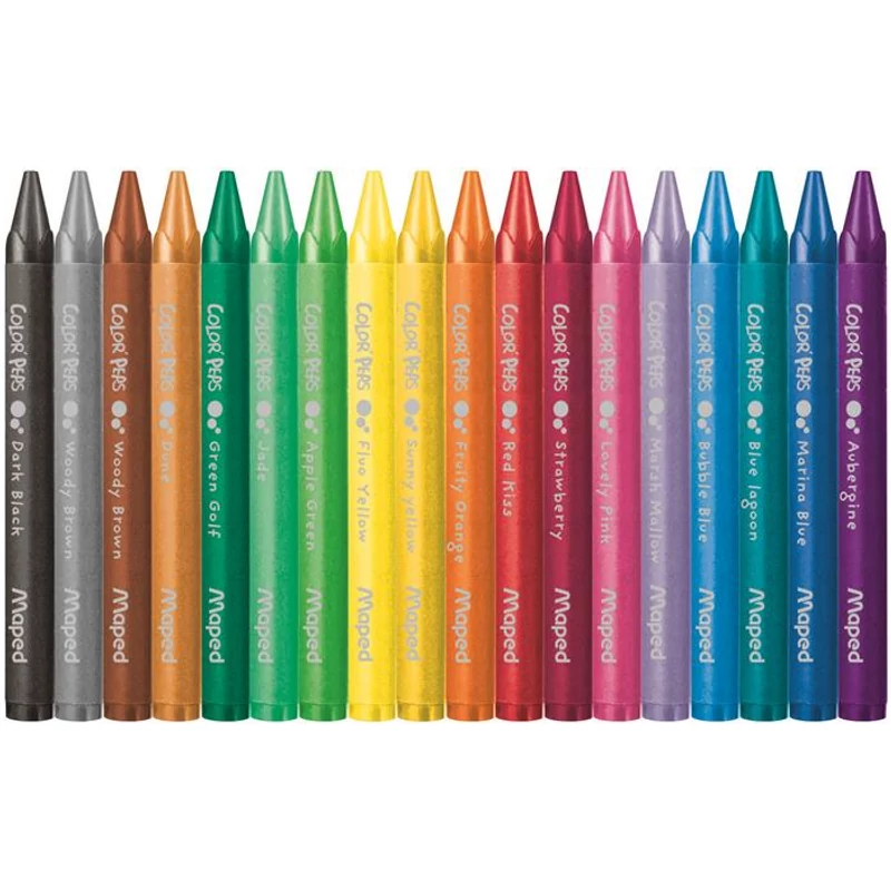 Zsírkréta, MAPED "Color`Peps Wax", 18 különböző szín