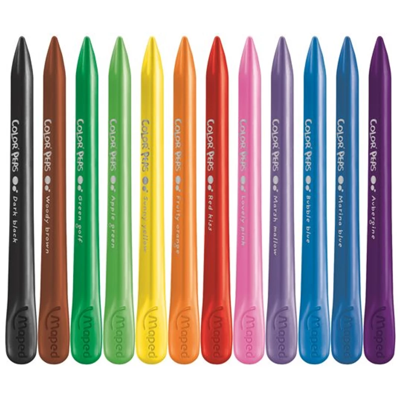 Zsírkréta, MAPED "Color`Peps" PlastiClean, 12 különböző szín