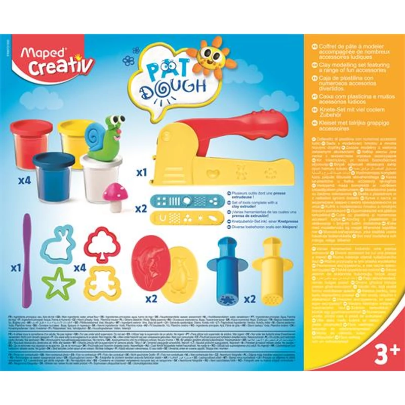 Gyurma és formázó készlet, 16 darabos, MAPED CREATIV, "Pat Dough",Gyurma és formázó készlet, 16 darabos, MAPED CREATIV, "Pat Dough"