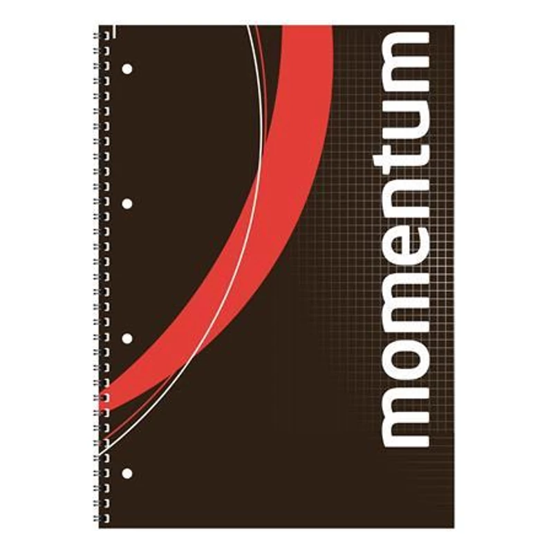 Spirálfüzet, A4, kockás, 90 lap, perforált, lyukasztott, VICTORIA PAPER, „Momentum”