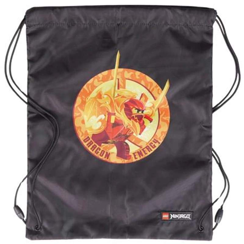 Tornazsák, LEGO "Ninjago Dragon Energy", fekete-mintás,Tornazsák, LEGO "Ninjago Dragon Energy", fekete-mintás