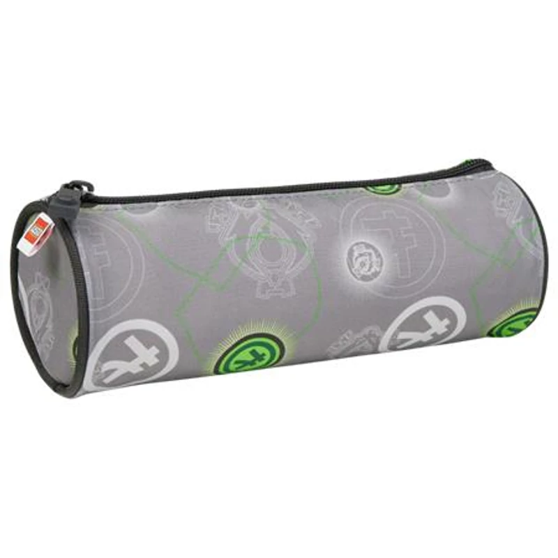 Tolltartó, henger alakú, cipzáras, LEGO "Ninjago Elemental Master of Energy", szürke-mintás