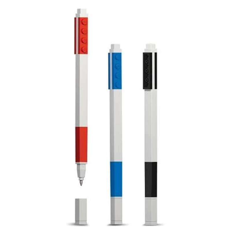 Zseléstoll készlet, 0,7 mm, kupakos, LEGO, 3 különböző szín,Zseléstoll készlet, 0,7 mm, kupakos, LEGO, 3 különböző szín