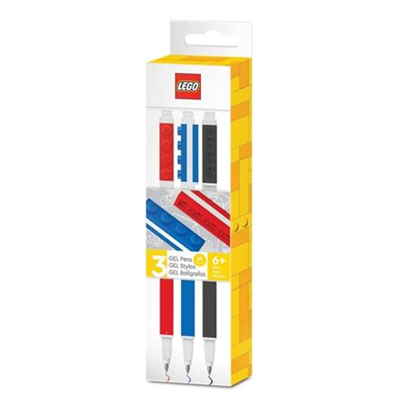 Zseléstoll készlet, 0,7 mm, kupakos, LEGO, 3 különböző szín