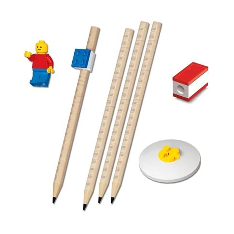 Grafitceruza szett, HB, hegyezővel, radírral, mini figurával, LEGO,Grafitceruza szett, HB, hegyezővel, radírral, mini figurával, LEGO,Grafitceruza szett, HB, hegyezővel, radírral, mini figurával, LEGO