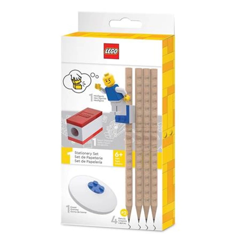 Grafitceruza szett, HB, hegyezővel, radírral, mini figurával, LEGO