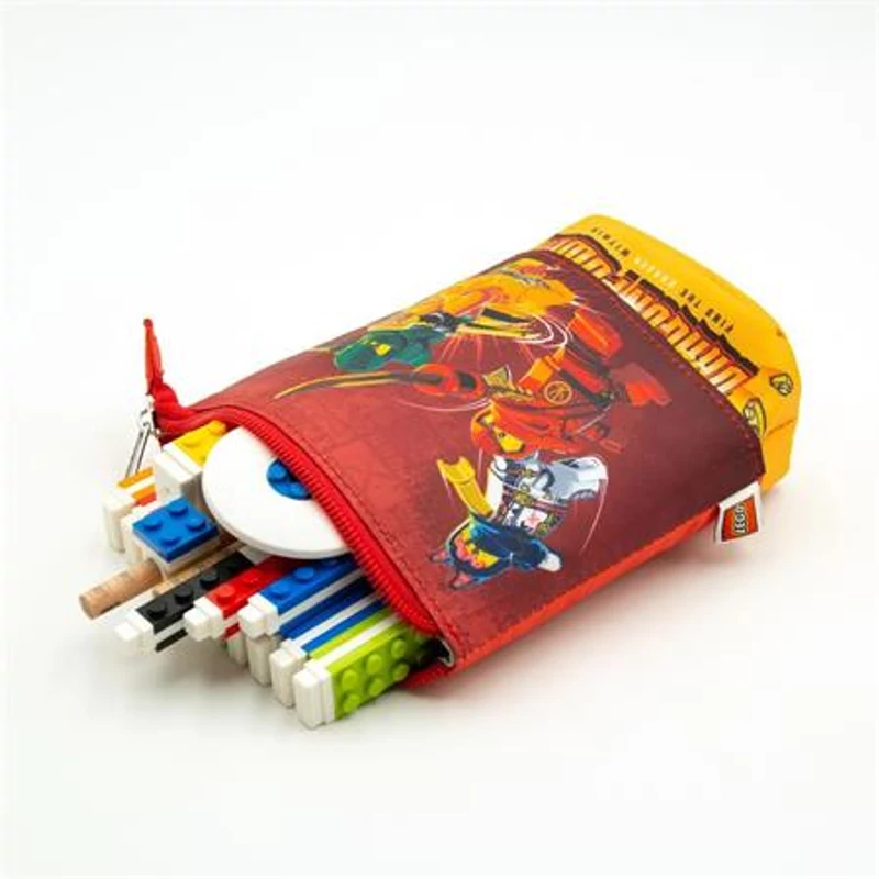 Tolltartó, cipzáras, pop-up, LEGO "Ninjago Dragon Power", piros-sárga-mintás,Tolltartó, cipzáras, pop-up, LEGO "Ninjago Dragon Power", piros-sárga-mintás