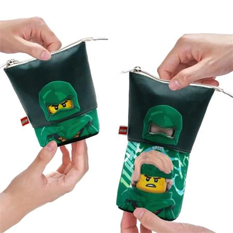 Tolltartó, cipzáras, pop-up, LEGO "Ninjago Lloyd", fekete-zöld-mintás