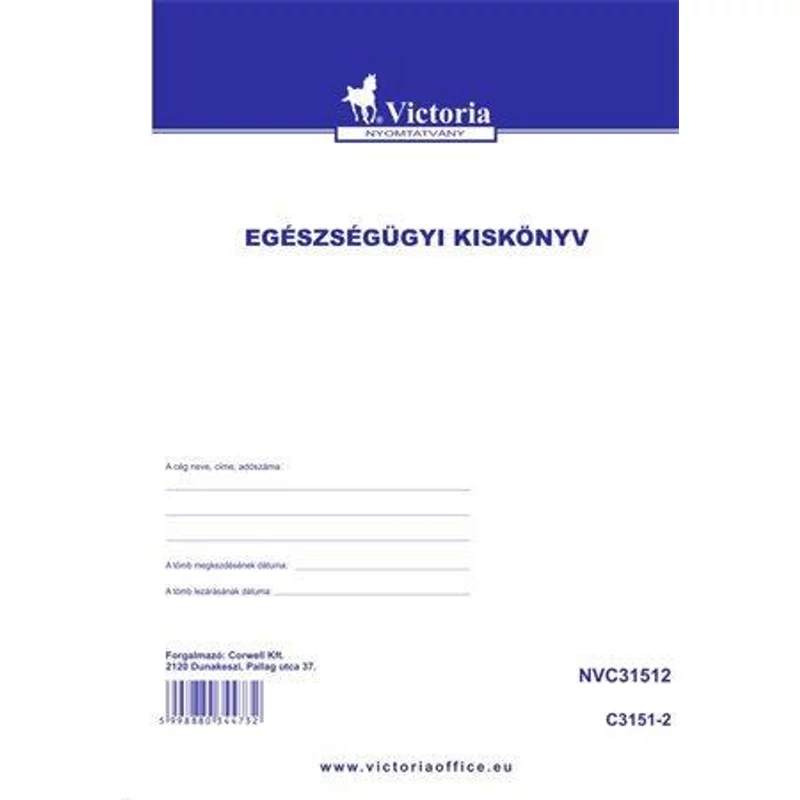 Nyomtatvány, egészségügyi kiskönyv, A6, VICTORIA PAPER „C.3151-2”