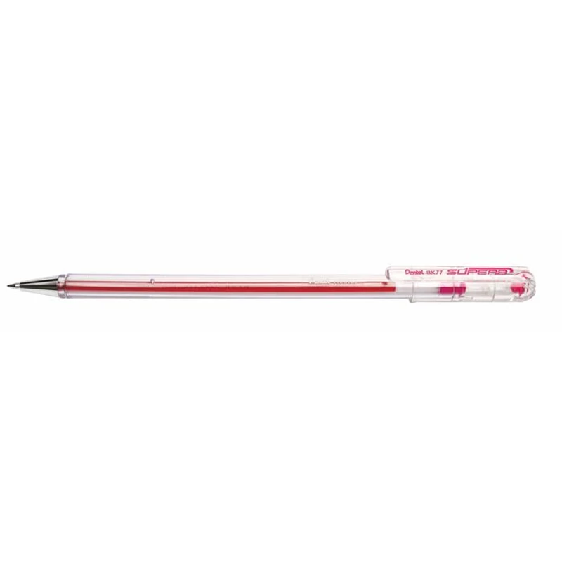Golyóstoll, 0,35 mm, kupakos, PENTEL "Superb BK77", rózsaszín